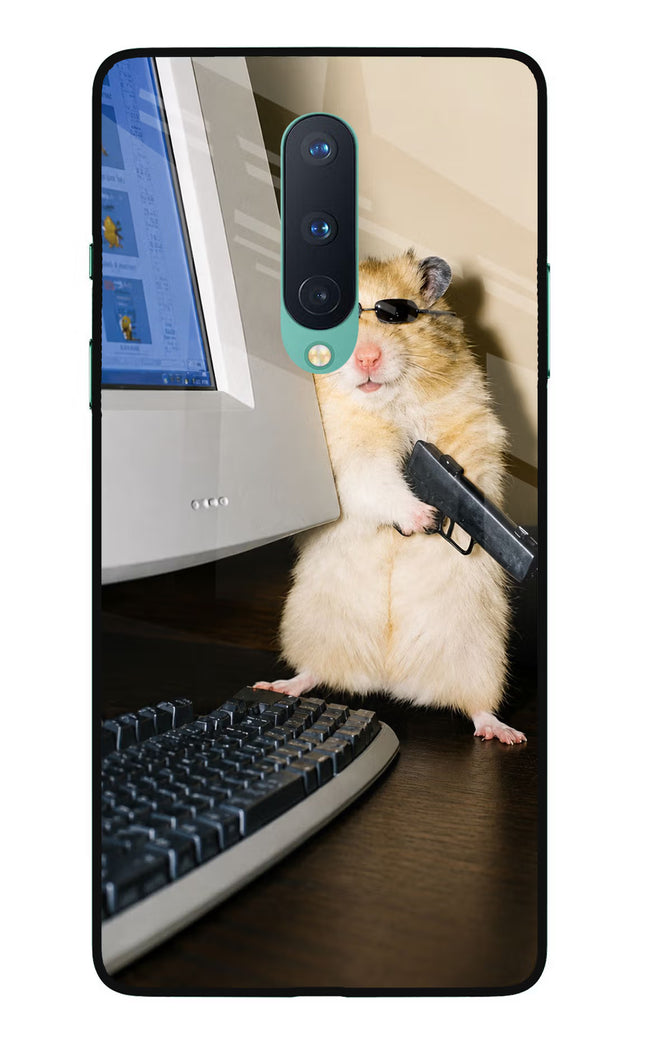 Hacker Hamster Oneplus 8 Glass Case