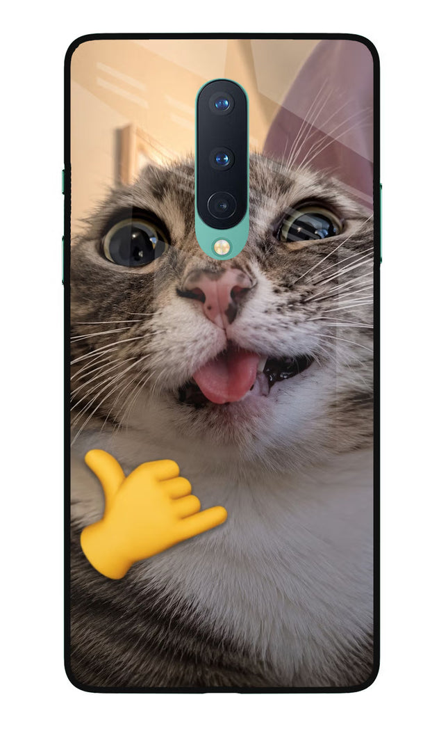 Silly Cat Call Oneplus 8 Glass Case