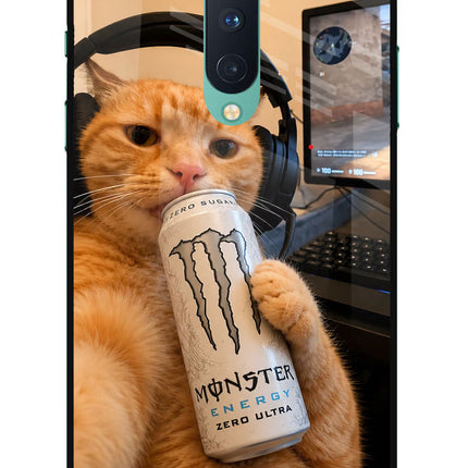 Gamer Cat Energy Oneplus 8 Glass Case