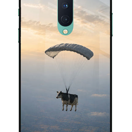 Skydiving Cow Oneplus 8 Glass Case