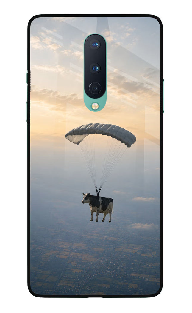 Skydiving Cow Oneplus 8 Glass Case