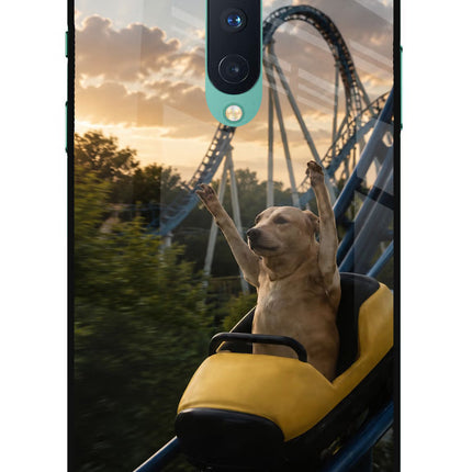 Rollercoaster Dog Oneplus 8 Glass Case