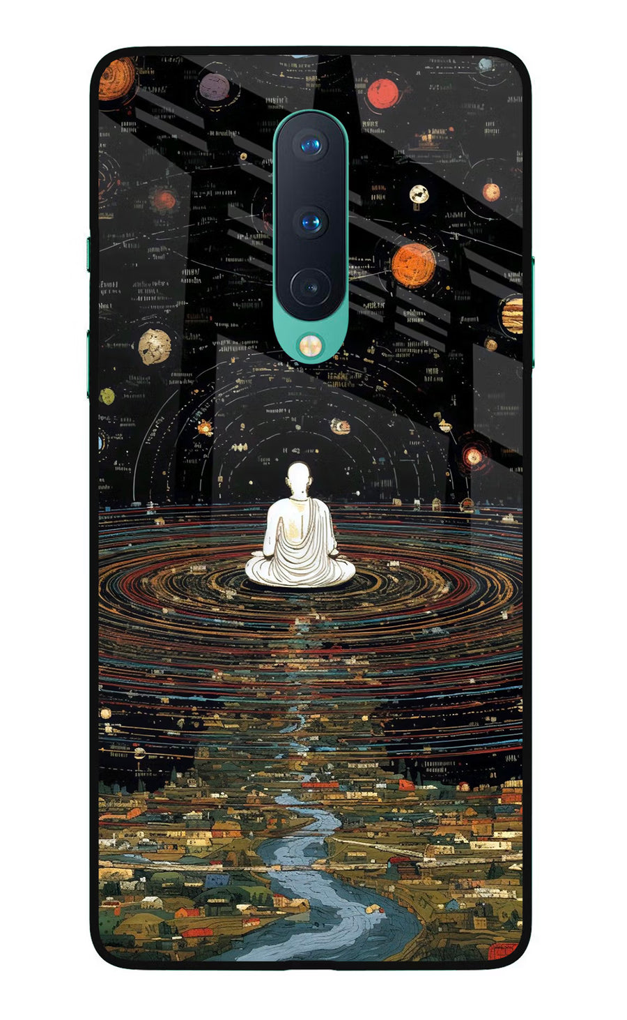 Space Monk Oneplus 8 Back Cover, Glass case
