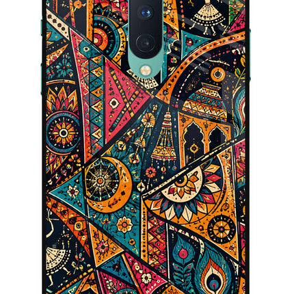 Folk Print Oneplus 8 Glass Case
