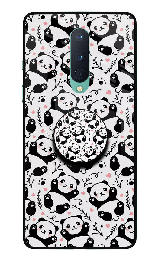 Cute Panda Oneplus 8 Glass Case