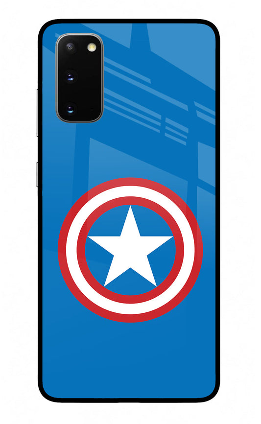 Captain America Logo Samsung S20 Glass Case