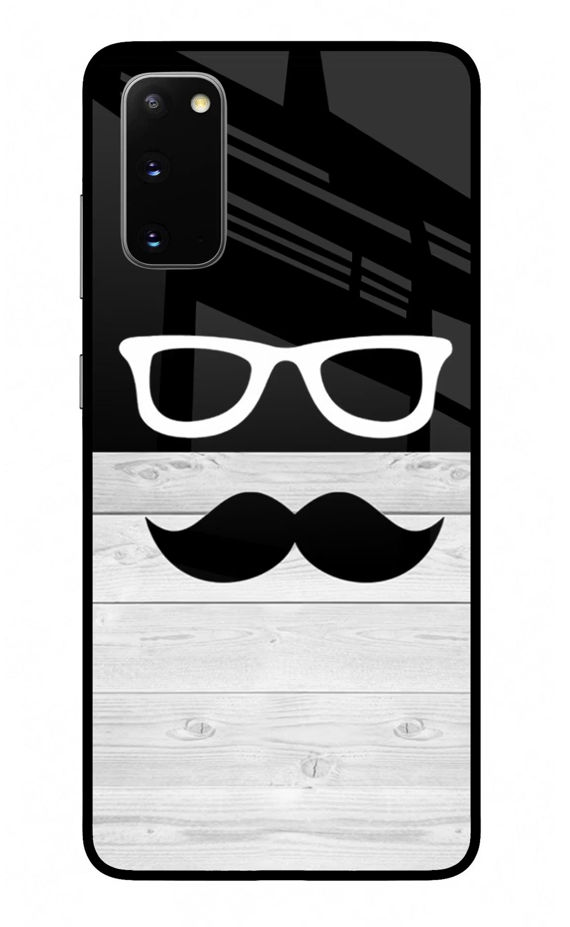 Mustache Samsung S20 Glass Case Back Cover by Casekaro