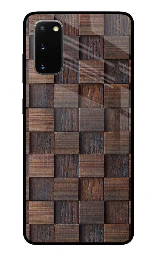 Wooden Cube Design Samsung S20 Glass Case