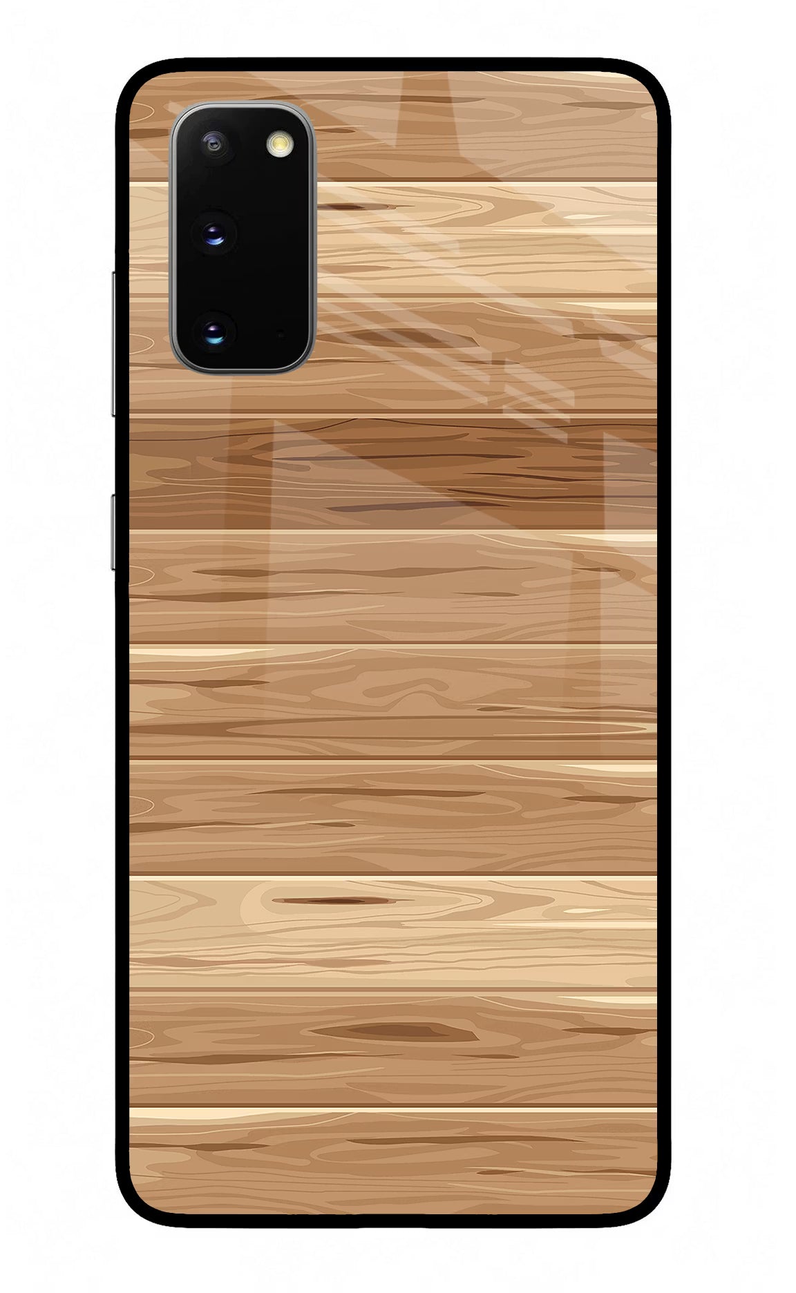 Wooden Vector Samsung S20 Glass Case Back Cover by Casekaro