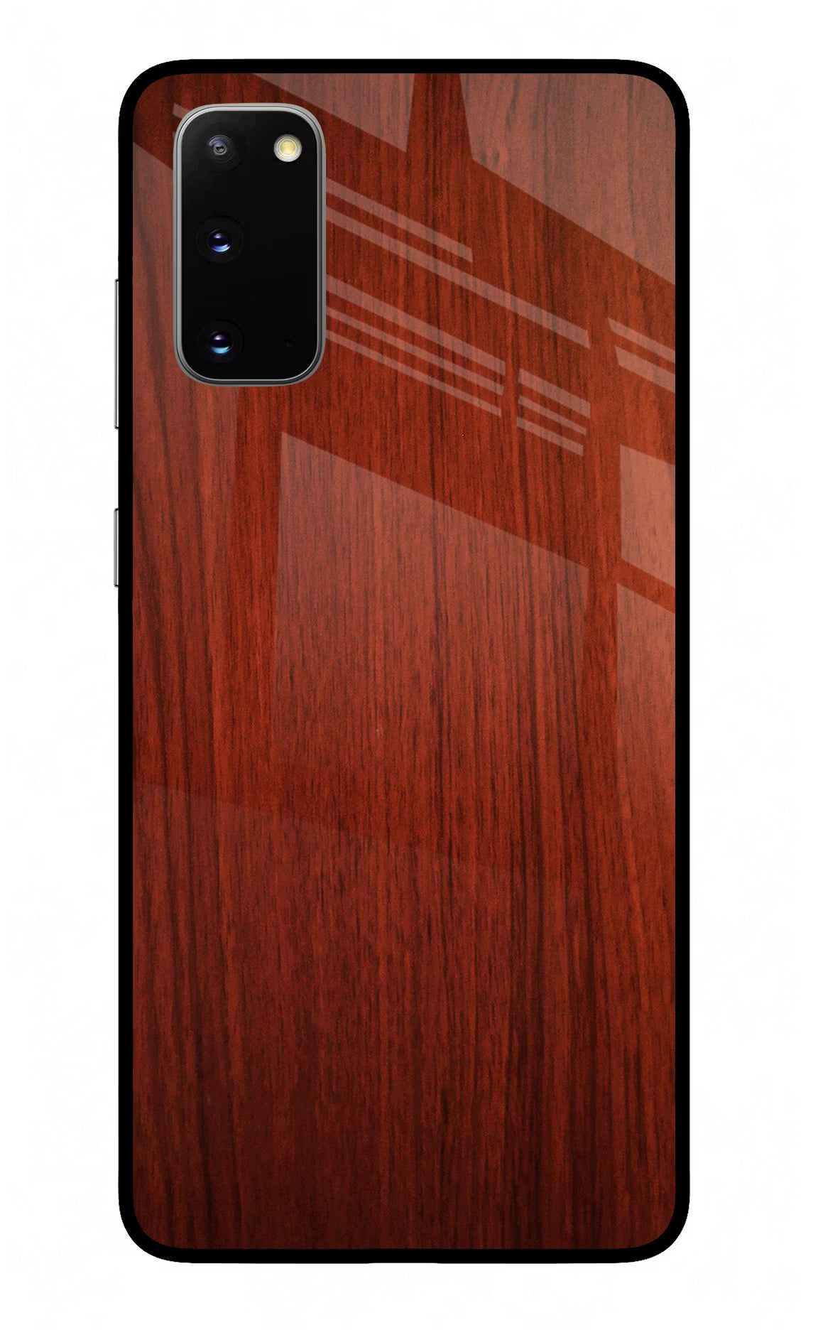Wooden Plain Pattern Samsung S20 Glass Case Back Cover by Casekaro