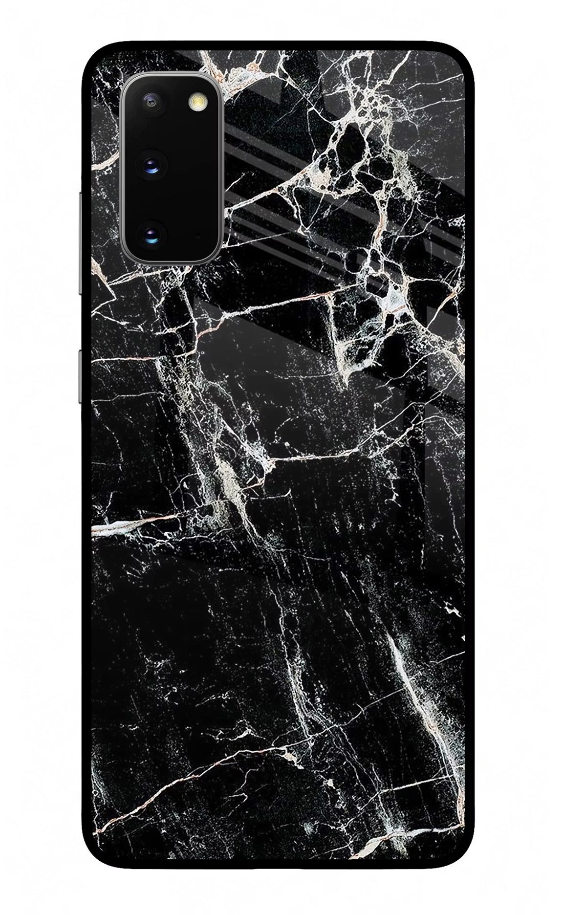 Black Marble Texture Samsung S20 Glass Case
