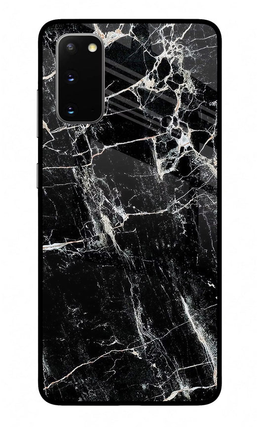 Black Marble Texture Samsung S20 Glass Case
