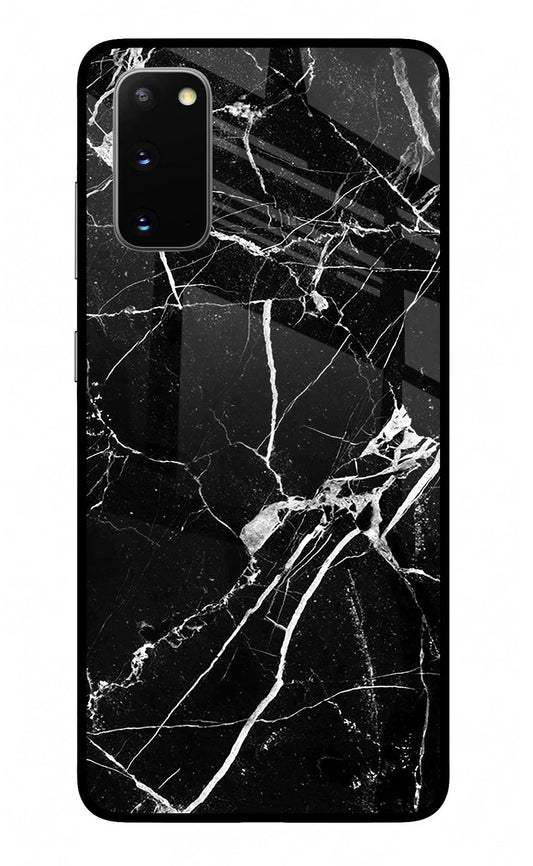 Black Marble Pattern Samsung S20 Glass Case