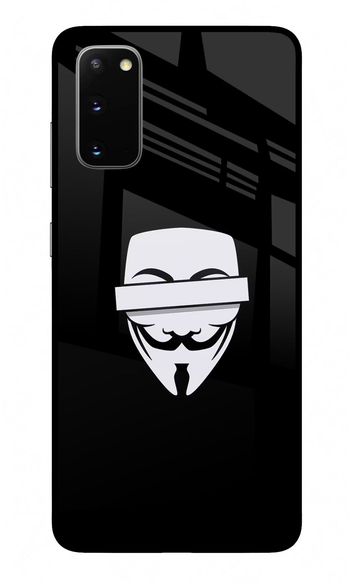 Anonymous Face Samsung S20 Glass Case