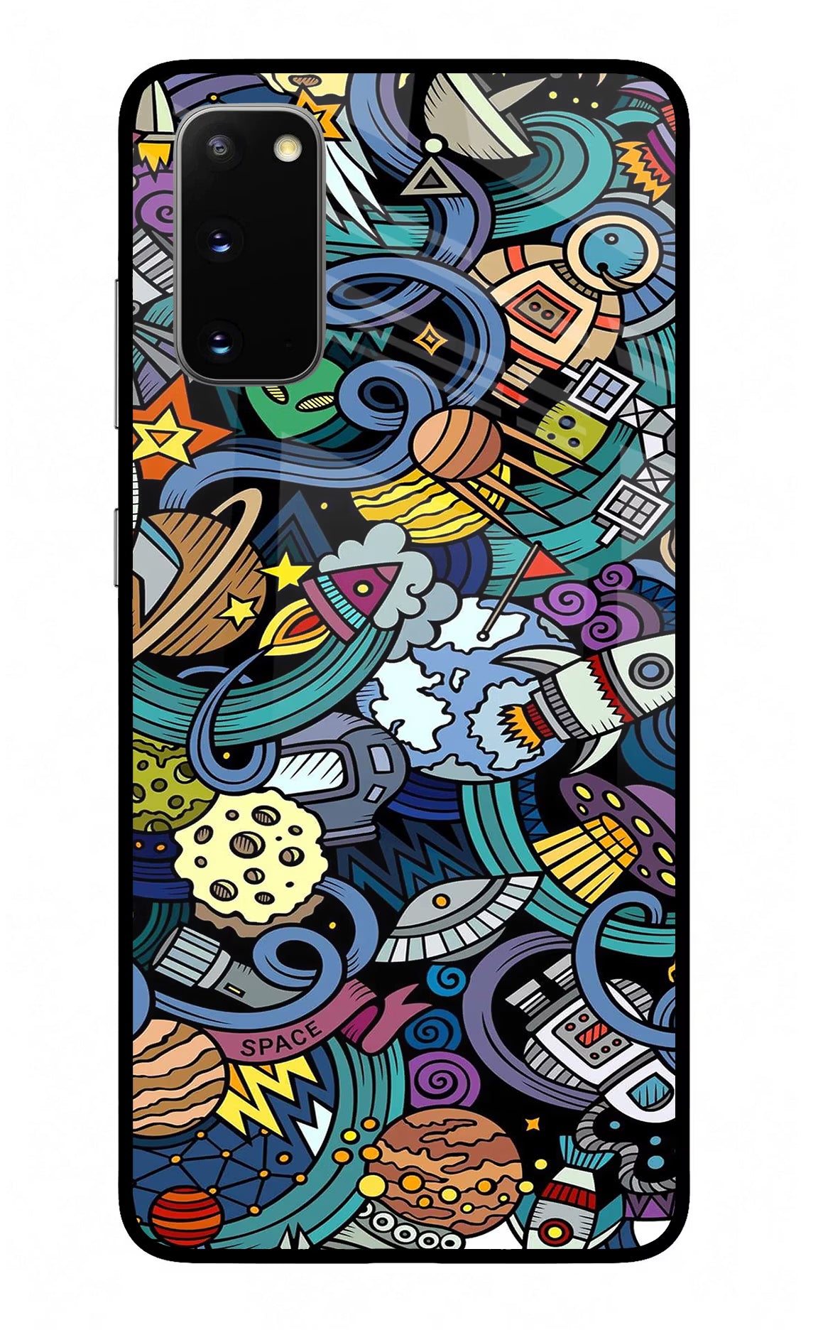 Space Abstract Samsung S20 Glass Case Back Cover by Casekaro