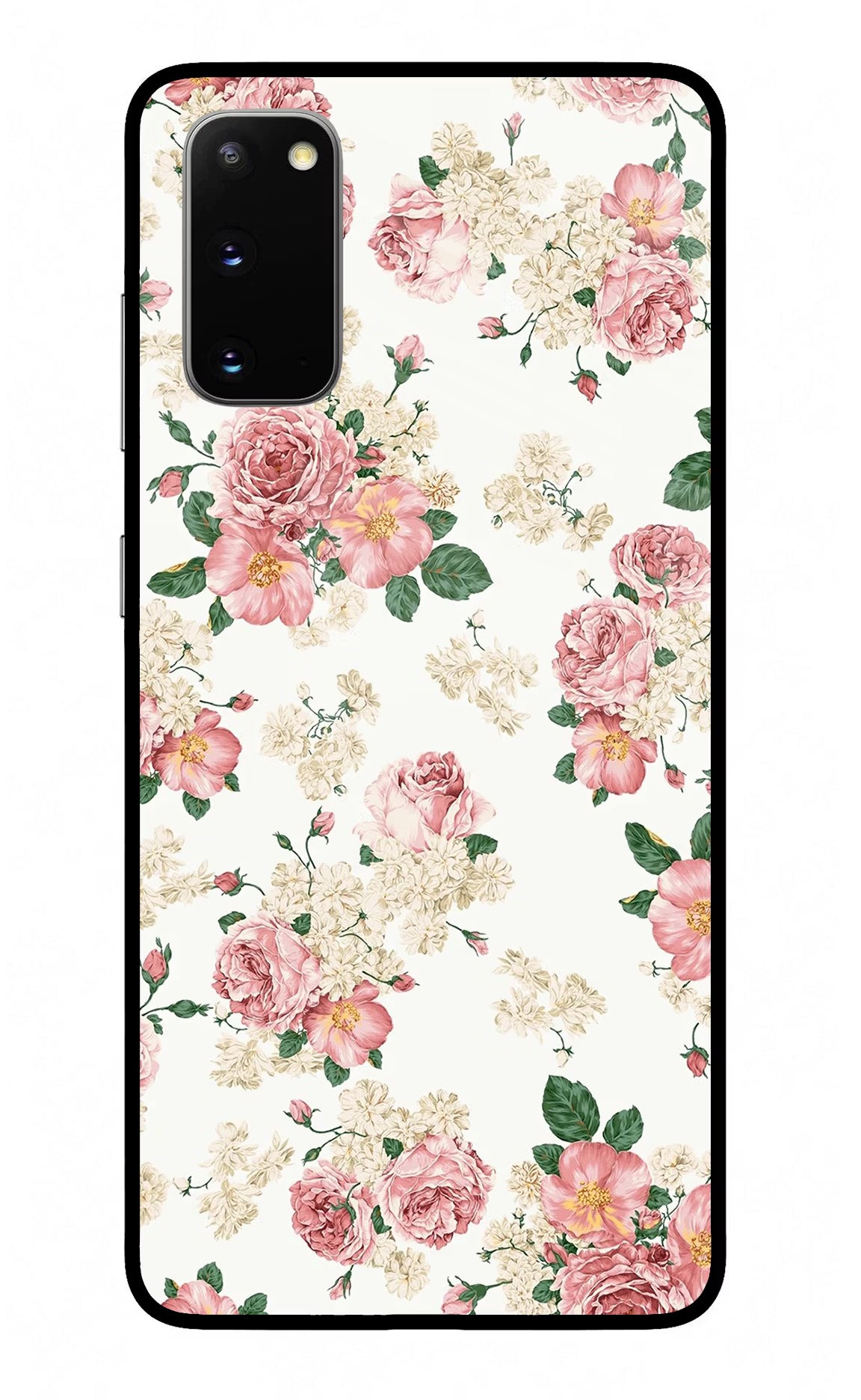 Flowers Samsung S20 Glass Case Back Cover by Casekaro