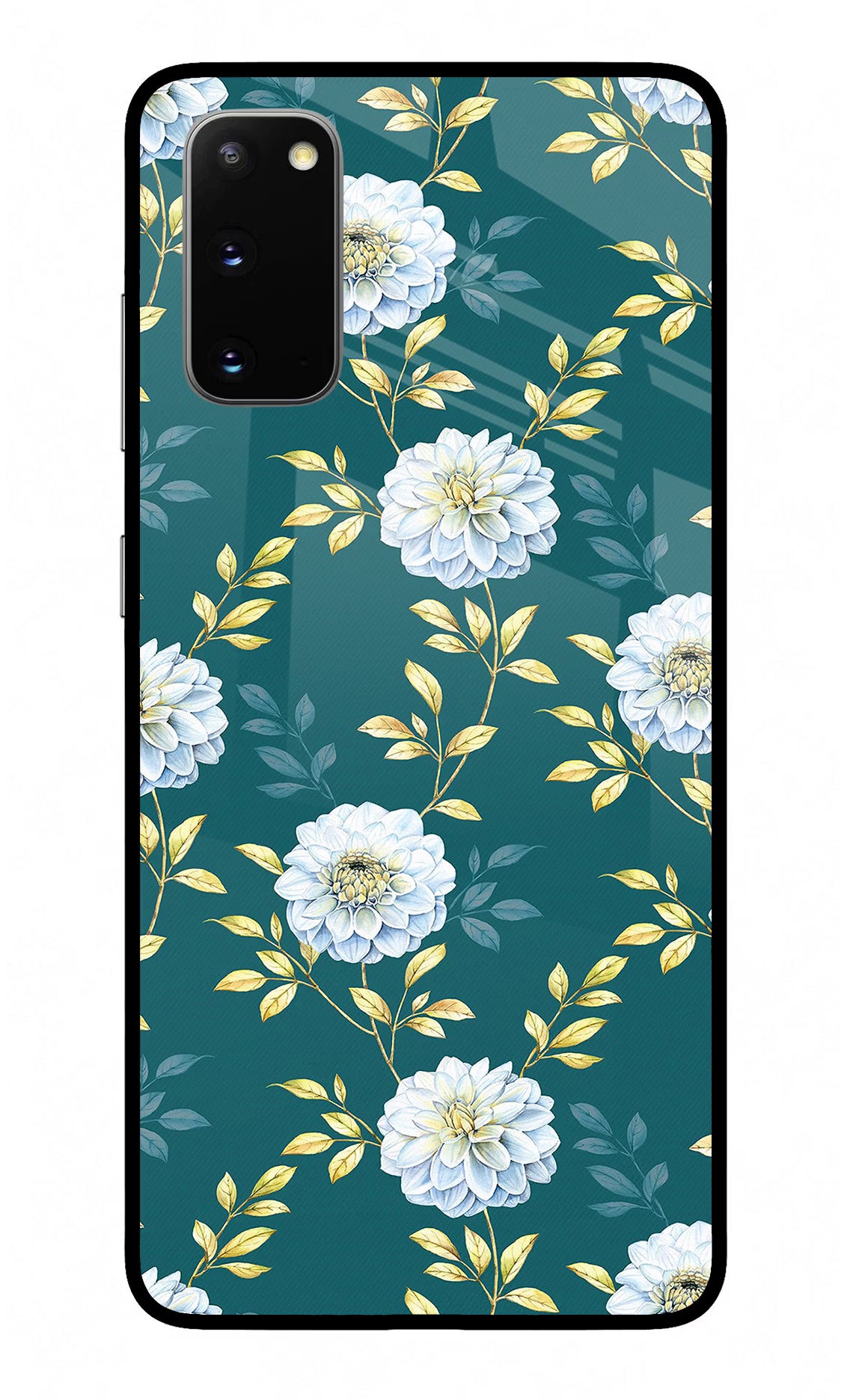 Flowers Samsung S20 Glass Case Back Cover by Casekaro
