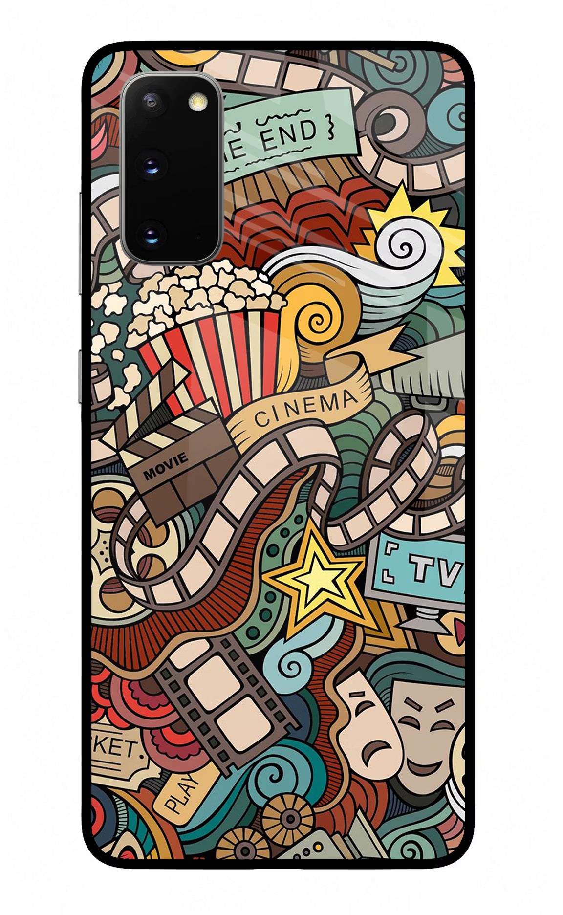 Cinema Abstract Samsung S20 Glass Case Back Cover by Casekaro