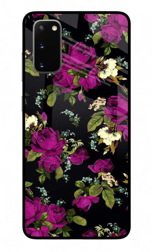 Flowers Samsung S20 Glass Case