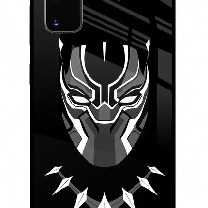 Black Panther Samsung S20 Glass Case Back Cover by Casekaro