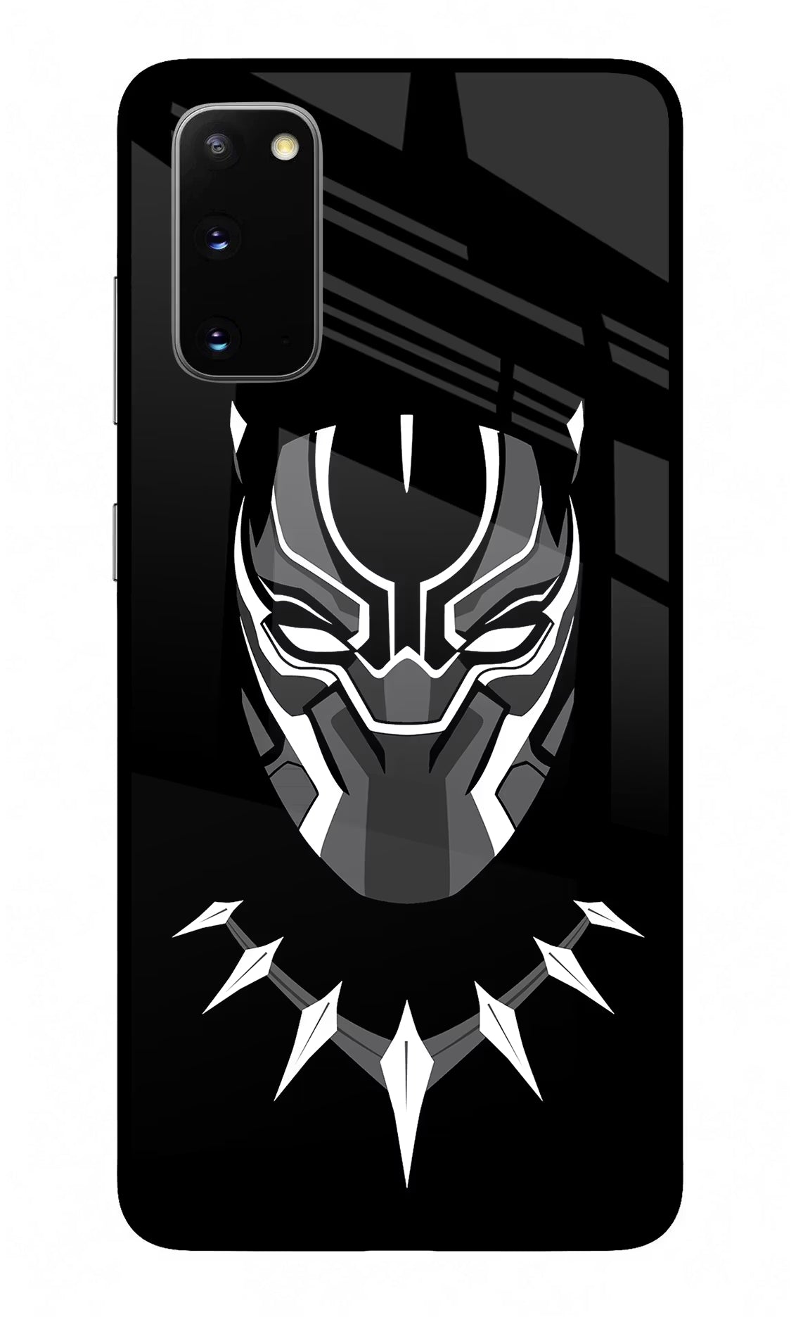 Black Panther Samsung S20 Glass Case Back Cover by Casekaro