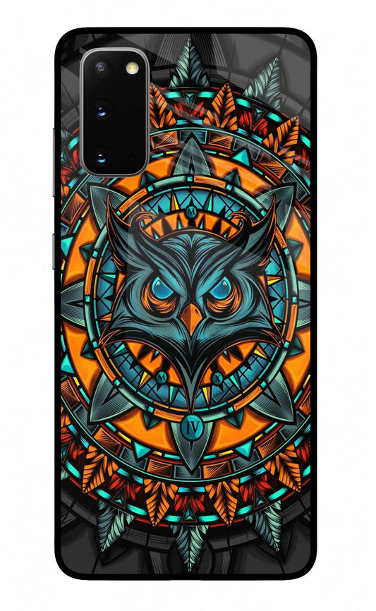 Angry Owl Art Samsung S20 Glass Case