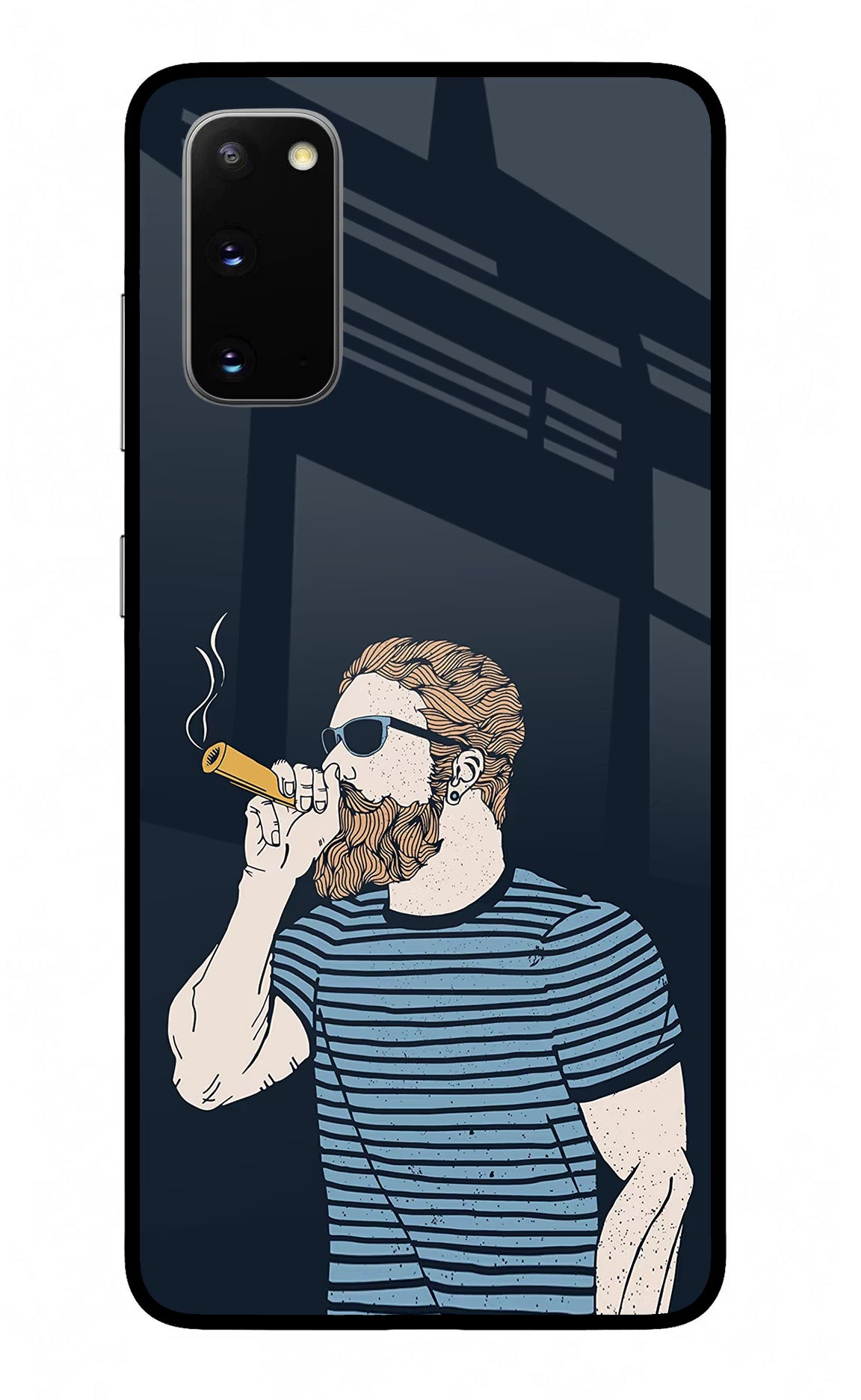 Smoking Samsung S20 Glass Case Back Cover by Casekaro