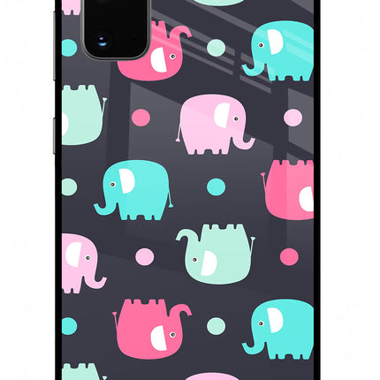Elephants Samsung S20 Glass Case Back Cover by Casekaro