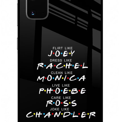 FRIENDS Character Samsung S20 Glass Case Back Cover by Casekaro