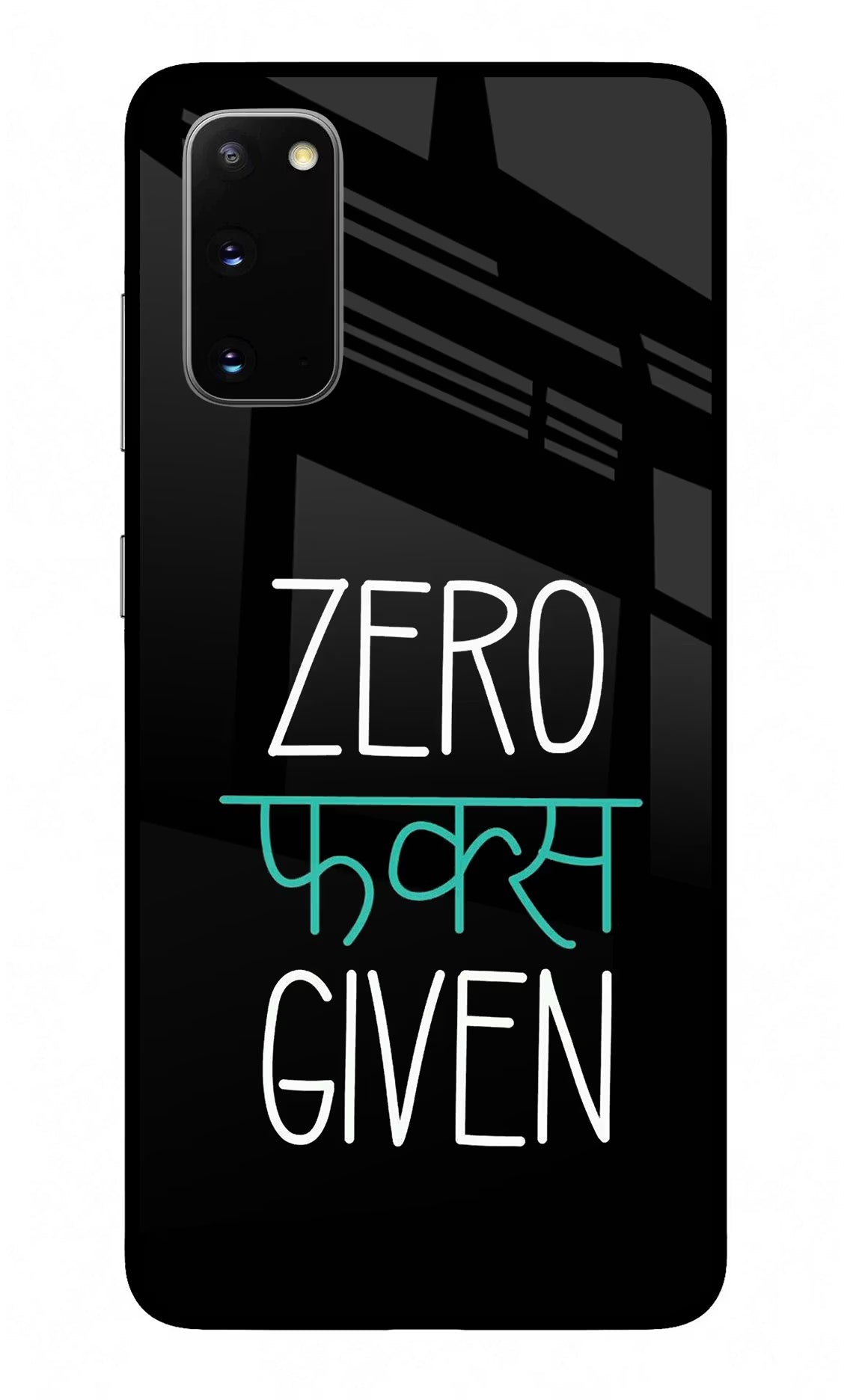 Zero Fucks Given Samsung S20 Glass Case Back Cover by Casekaro