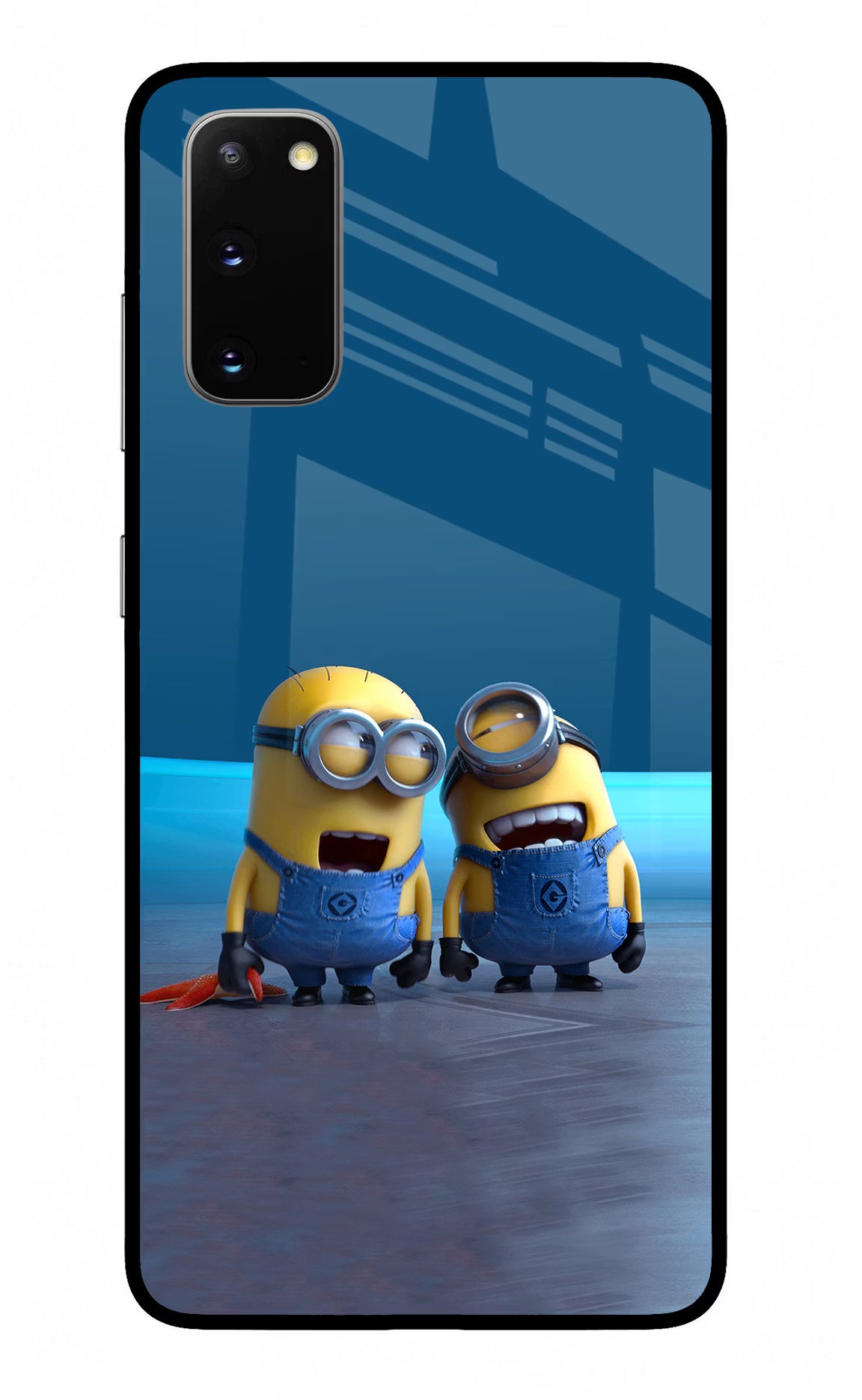 Minion Laughing Samsung S20 Glass Case Back Cover by Casekaro