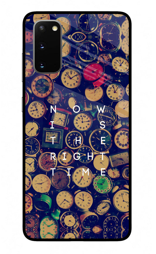 Now is the Right Time Quote Samsung S20 Glass Case