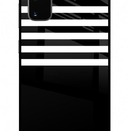 Black and White Print Samsung S20 Glass Case Back Cover by Casekaro