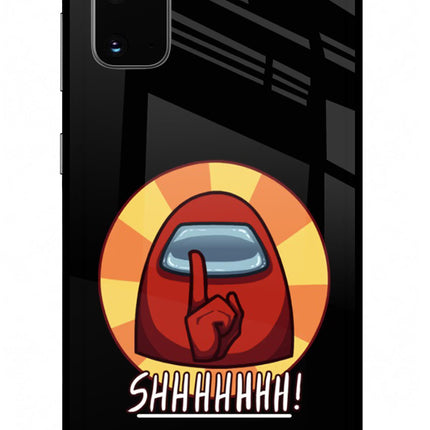 Among Us Shhh! Samsung S20 Glass Case Back Cover by Casekaro