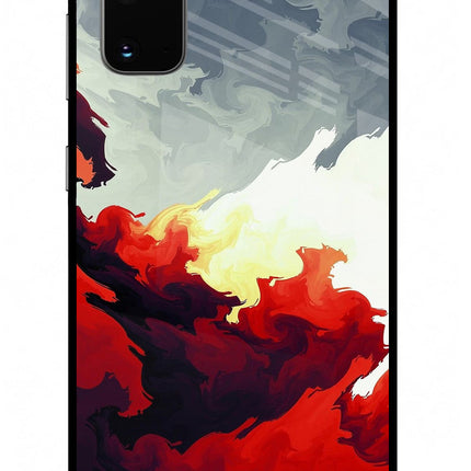 Fire Cloud Samsung S20 Glass Case Back Cover by Casekaro