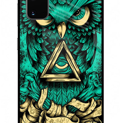 Green Owl Samsung S20 Glass Case Back Cover by Casekaro