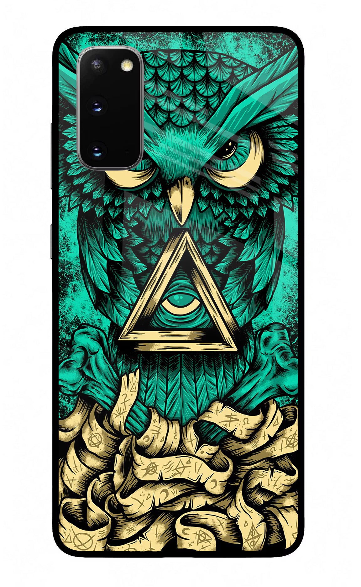 Green Owl Samsung S20 Glass Case