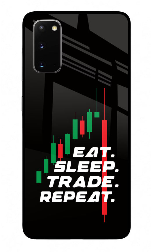 Eat Sleep Trade Repeat Samsung S20 Glass Case