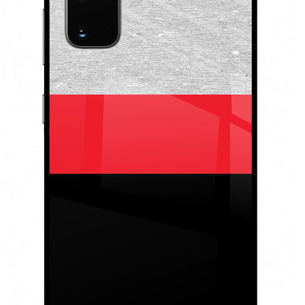 Tri Color Pattern Samsung S20 Glass Case Back Cover by Casekaro