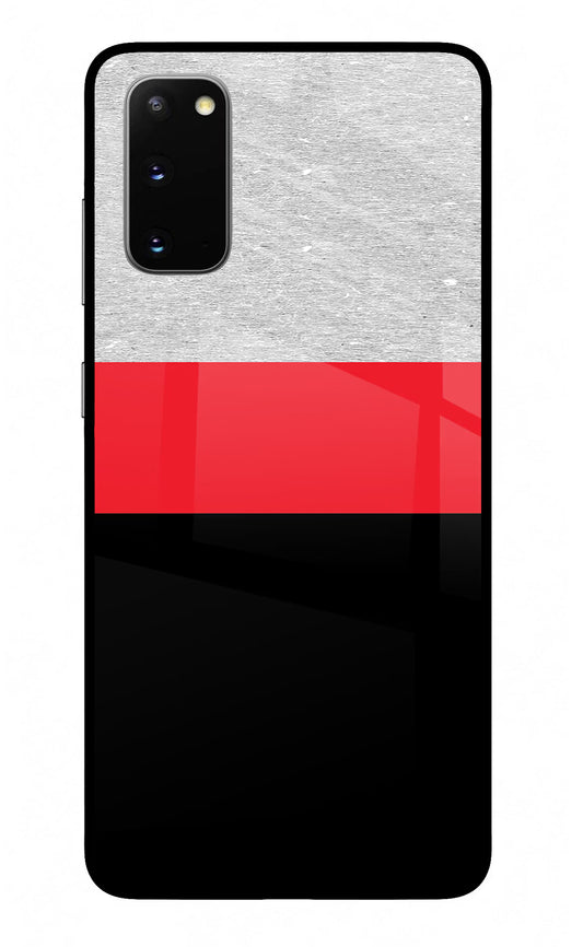 Tri Color Pattern Samsung S20 Glass Case