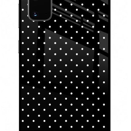 White Dots Samsung S20 Glass Case Back Cover by Casekaro