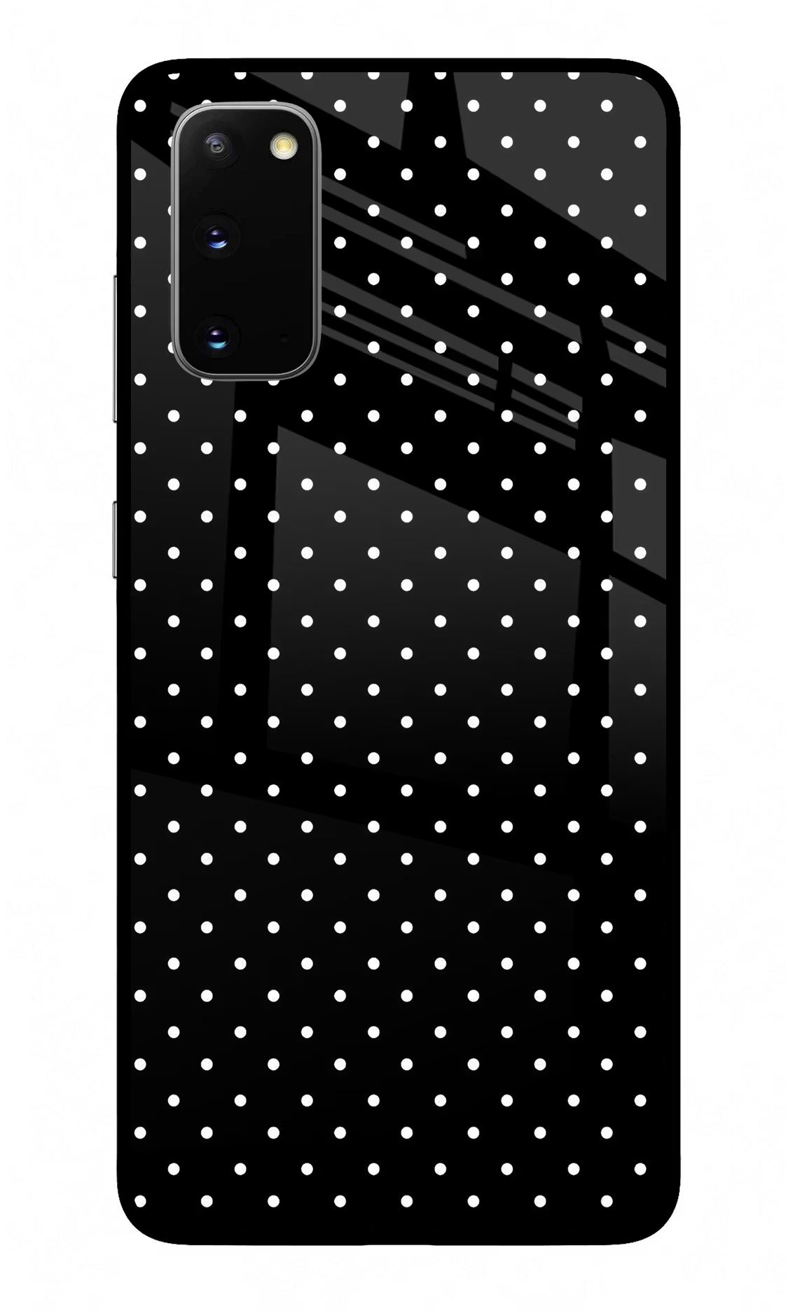 White Dots Samsung S20 Glass Case