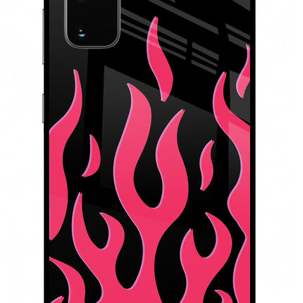 Fire Flames Samsung S20 Glass Case Back Cover by Casekaro