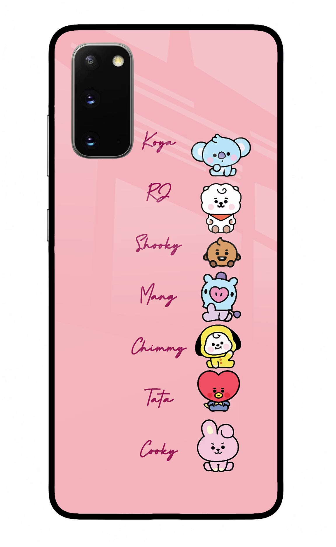 BTS names Samsung S20 Glass Case Back Cover by Casekaro