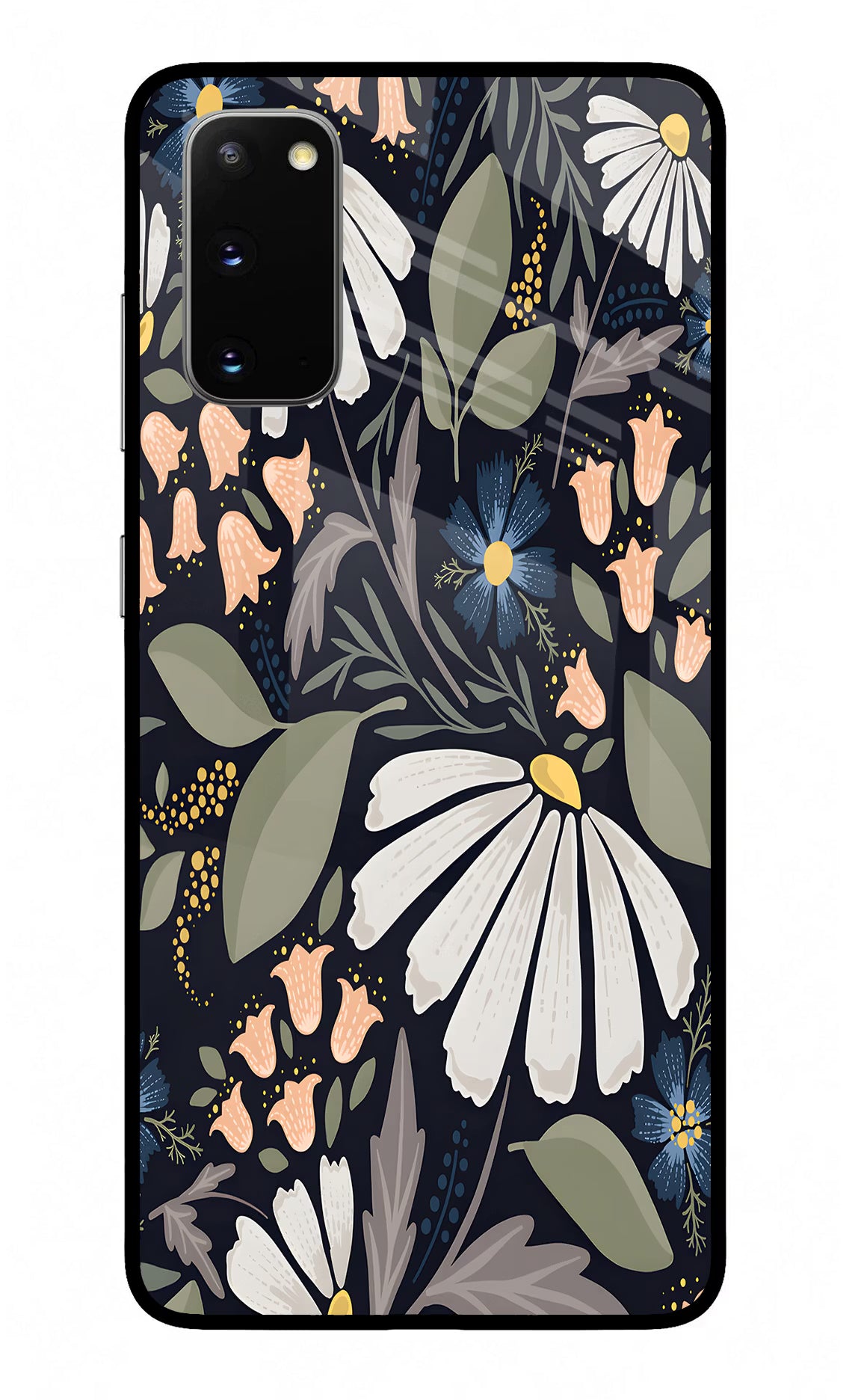 Flowers Art Samsung S20 Glass Case Back Cover by Casekaro