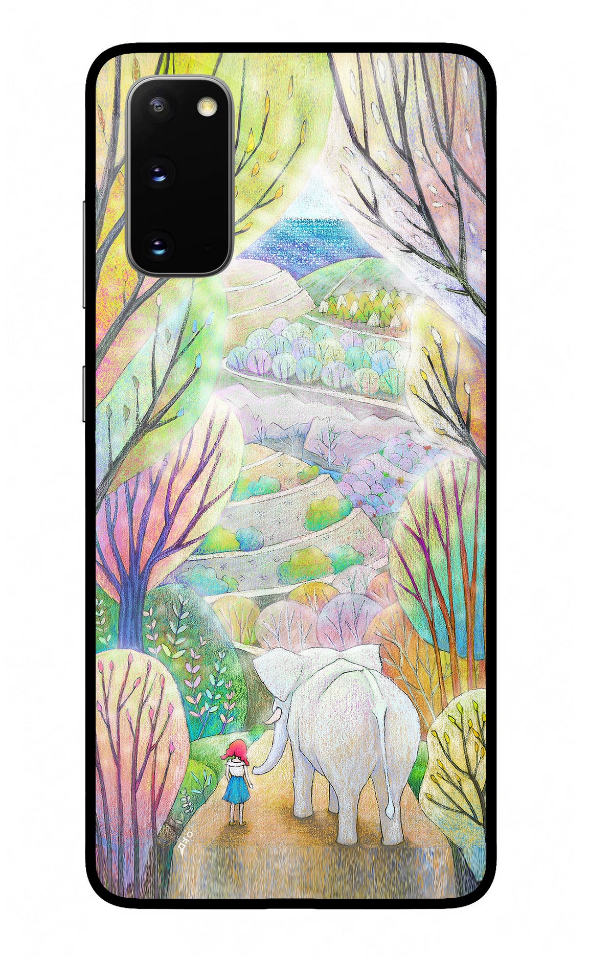 Nature Painting Samsung S20 Glass Case Back Cover by Casekaro