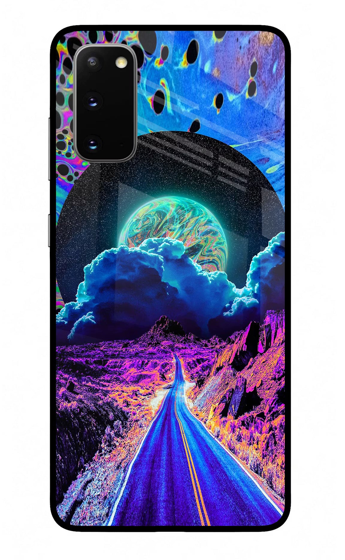 Psychedelic Painting Samsung S20 Glass Case Back Cover by Casekaro