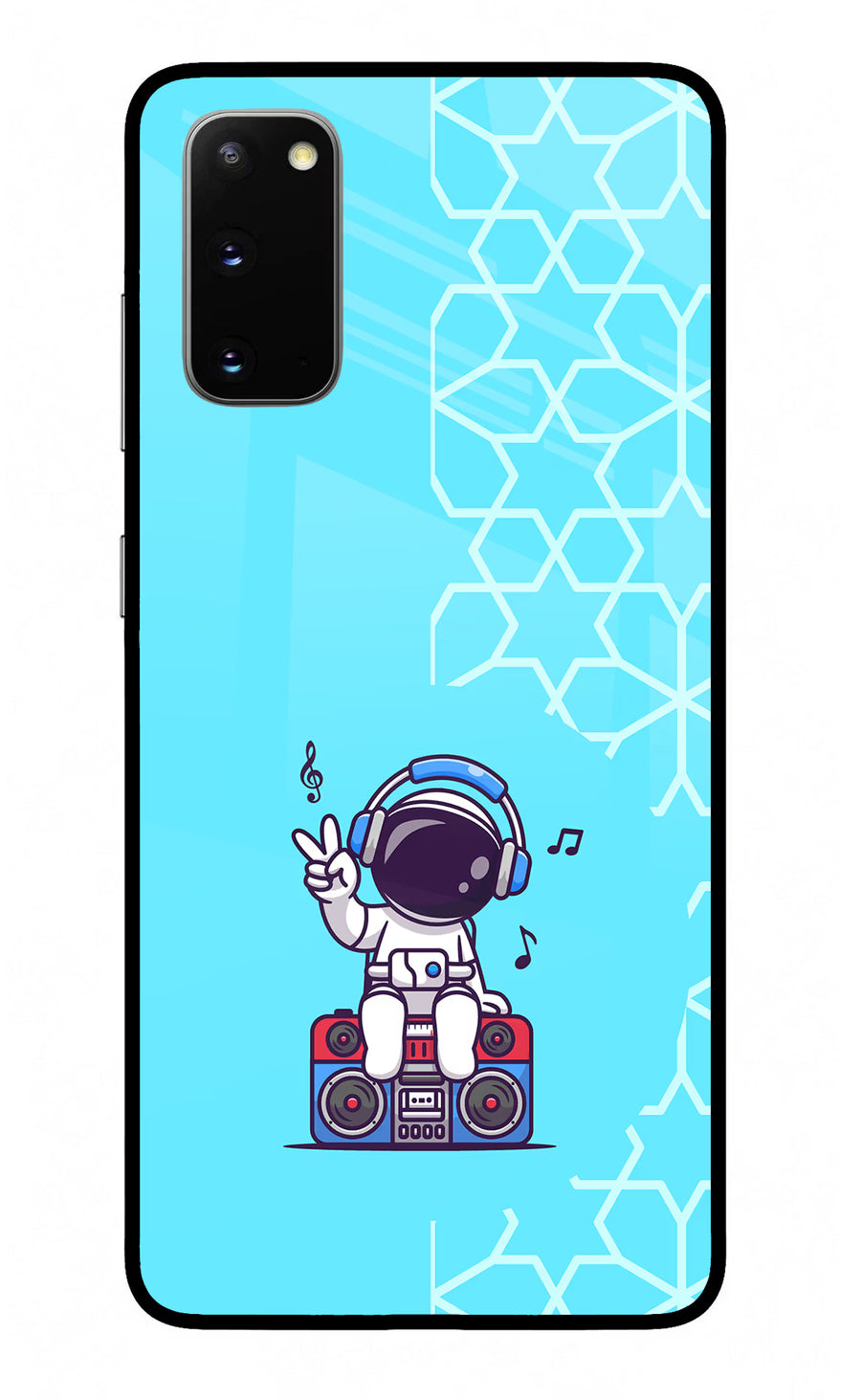Cute Astronaut Chilling Samsung S20 Back Cover, Glass case