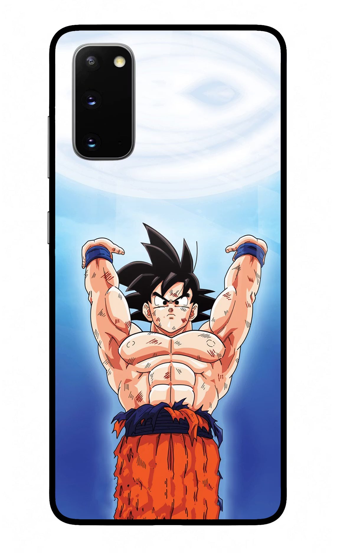 Goku Power Samsung S20 Glass Case Back Cover by Casekaro