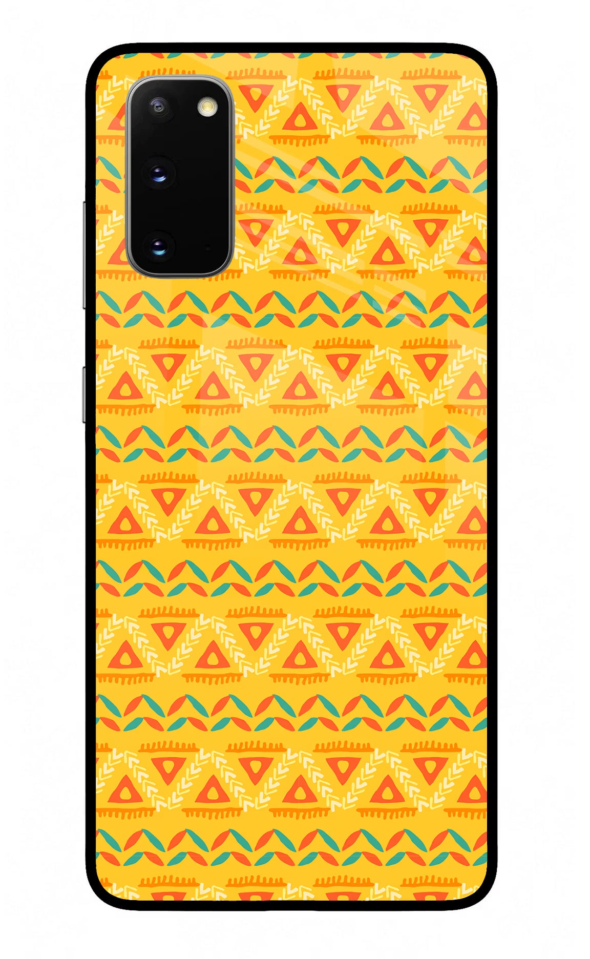 Tribal Pattern Samsung S20 Glass Case Back Cover by Casekaro